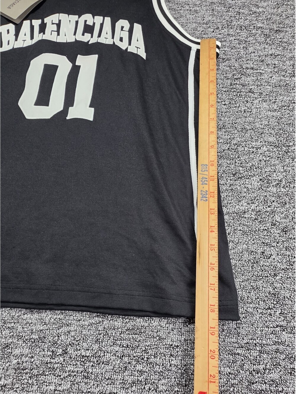 Balenciaga UNIFIT Logo Mesh Basketball Jersey Tank Men's Black White S - Picture 3 of 12